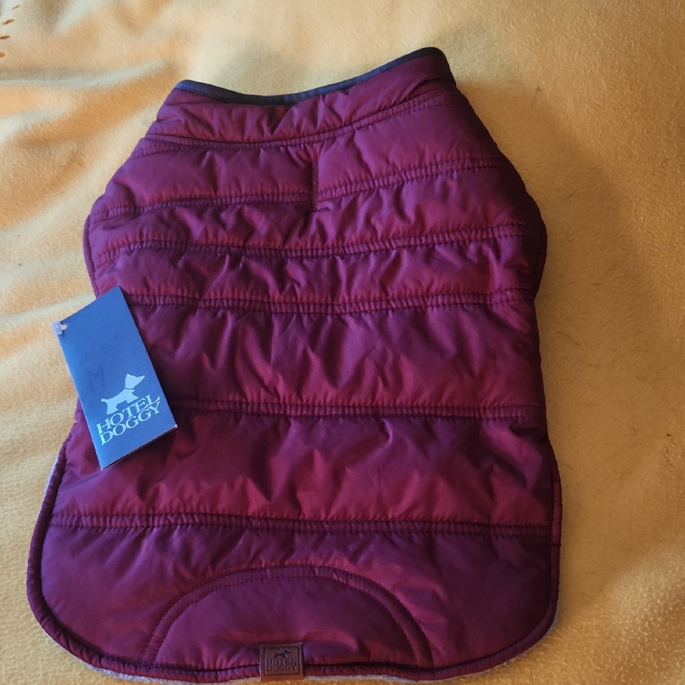 O25 Wind & Water proof Quilted Puffer Burgundy Dog Jacket